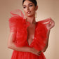 Red Voile Shana Midi Dress