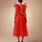 Red Voile Shana Midi Dress